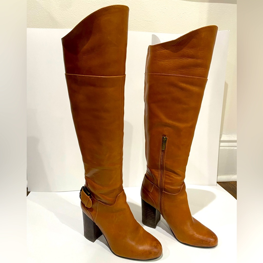 Vince Camuto Brown Leather Knee-High Boots